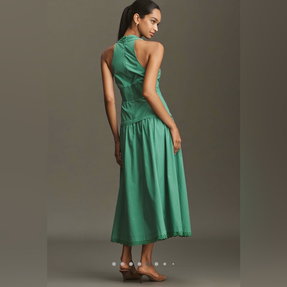 Maeve halter v neck drop waist midi dress - Picture 4 of 14